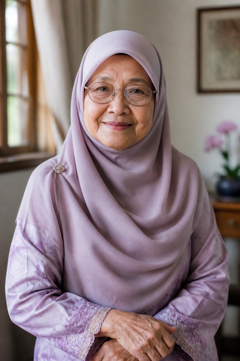 Elderly Malaysian Asian woman — healthy aging and dignified retirement